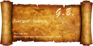 Garger Bence névjegykártya